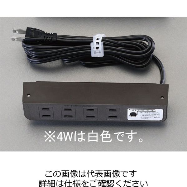 エスコ AC125V/15Ax1.9m コンセント/ネジ止(ブレーカー付/白) EA815HM-4W 1セット(4個)（直送品） - アスクル