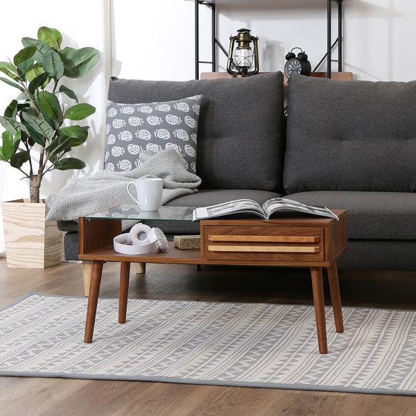 【引取限定】光るリビングテーブル　美品 不二貿易 オスロ リビングテーブル HH-8040PG 幅800×奥行430×高さ420mm