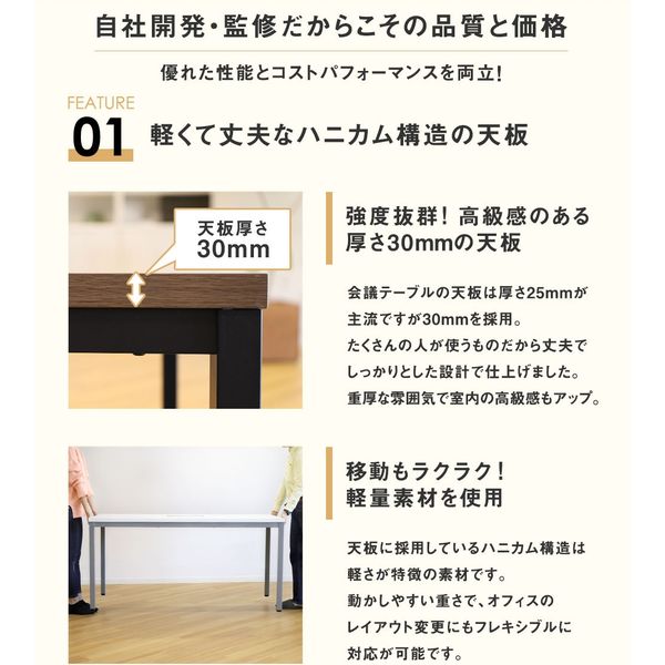 Netforce GOOLOO 会議テーブル 配線ボックス付 幅1500×奥行750