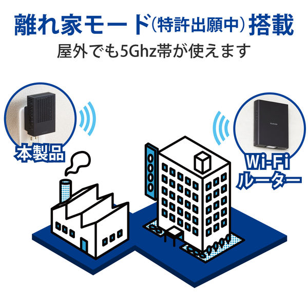 エレコム 無線LAN中継器/11ac.n.a.g.b/867+300Mbps/ブラック WTC エレコム 無線LAN中継器/11ac.n.a.g.b/867+300Mbps/ブラック WTC