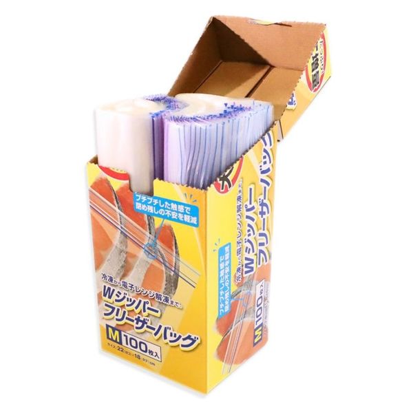 大和物産 大増量WジッパーフリーザーバッグM 100枚○5個セット