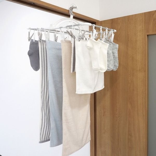 東和産業 ラクMAXアルミ角ハンガー 長ピンチ32P 1個 - アスクル