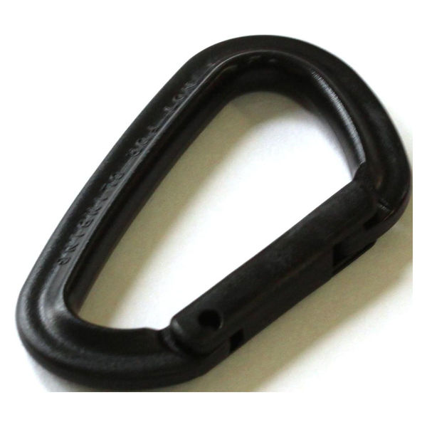 YKK 樹脂製カラビナ 4.3cm×7.5cm ブラック IN75-580 1セット(10個