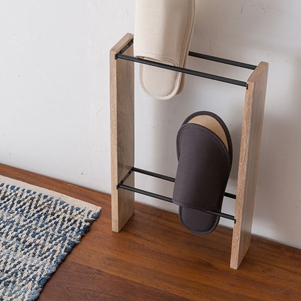ポッシュリビング スリッパラック W28×D8×H43cm マンゴーウッド