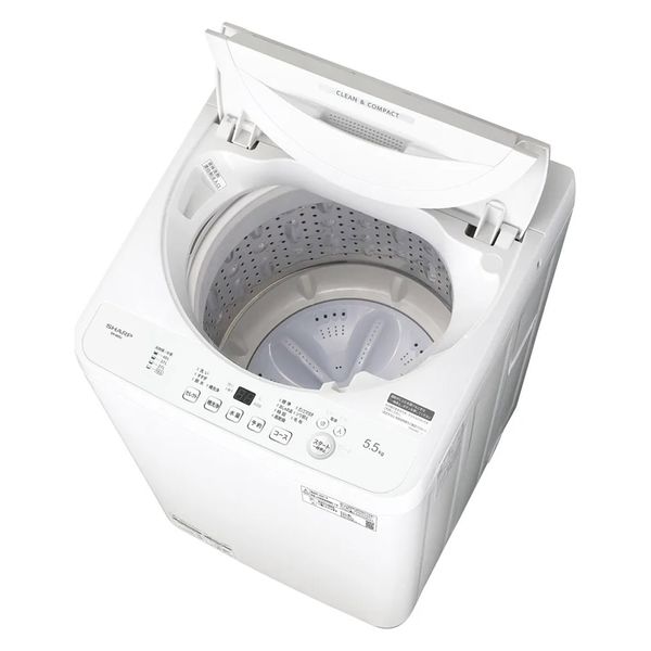 w244 【近隣配達可能】 洗濯機 SHARP 5.5K 乾燥機付き ホワイト 縦型
