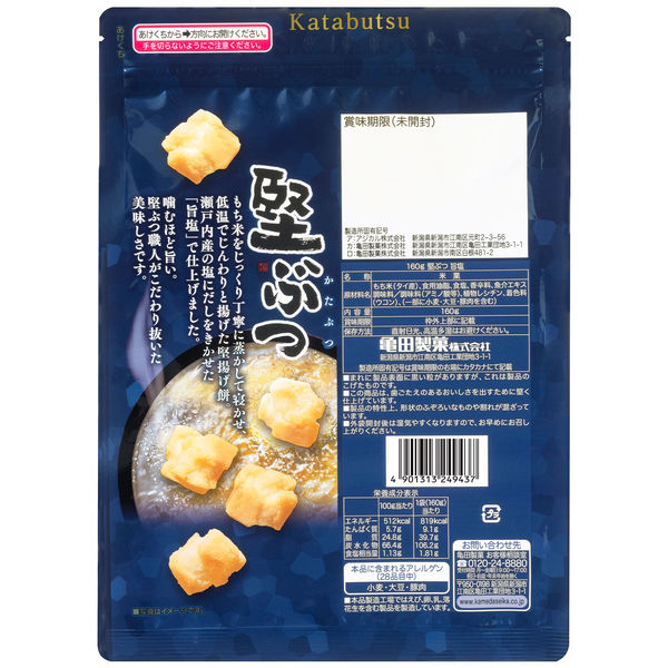 おかき おつまみ 珍味 堅ぶつ旨塩 160g 1セット(1個×12) 亀田
