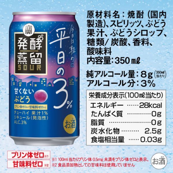 チューハイ タカラ 発酵蒸留サワー 平日の3% 〈ぶどう〉 缶