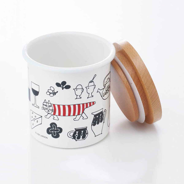 スケーター 保存容器 ホーローキャニスター木蓋 750ml