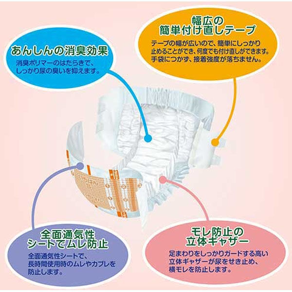 差替用専用商品　エルモアいちばん 幅広簡単テープ止め Mサイズ8袋 たのめーる】カミ商事 エルモア いちばん 幅広簡単テープ止め M
