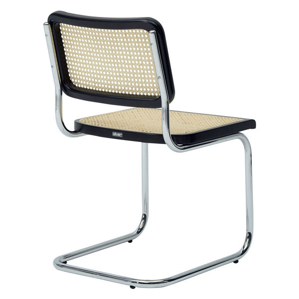 軒先渡し】オリバー カフェチェア 籐カゴメ編み ブラック S・CS