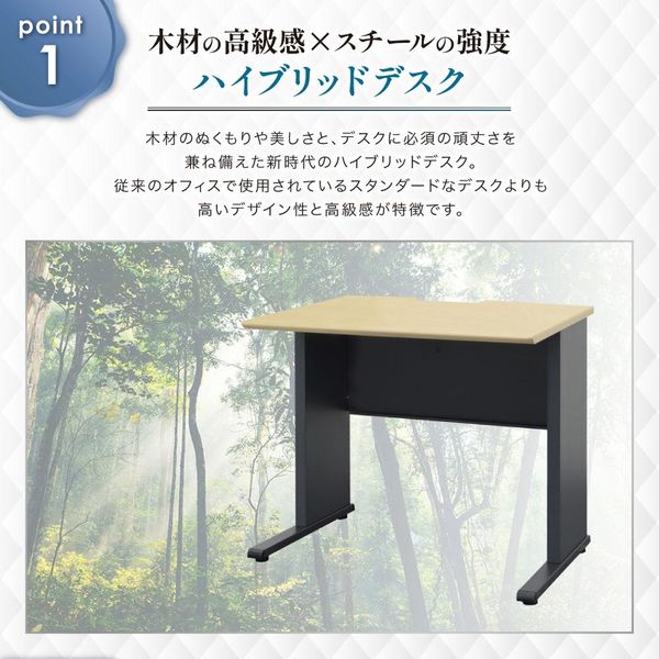 ネットフォース ワークプロ スチール デスク 幅1000×奥行600×720mm ブラック×ホワイト WPD-H106-AW-WH 1台（直送品） -  アスクル