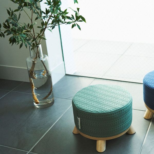 ファブリックスツール（ワッフル） グリーン LAKOLE/ラコレ - アスクル