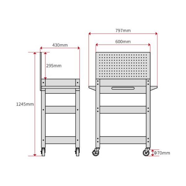 ワールドツール アストロプロダクツ AP ツールワゴン3段 引出