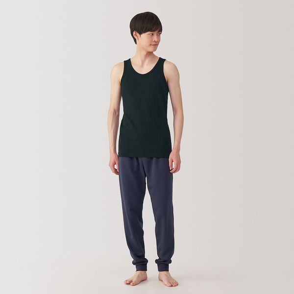 メンズ】無印良品 紳士 さらっと綿 タンクトップ 紳士L 黒 良品