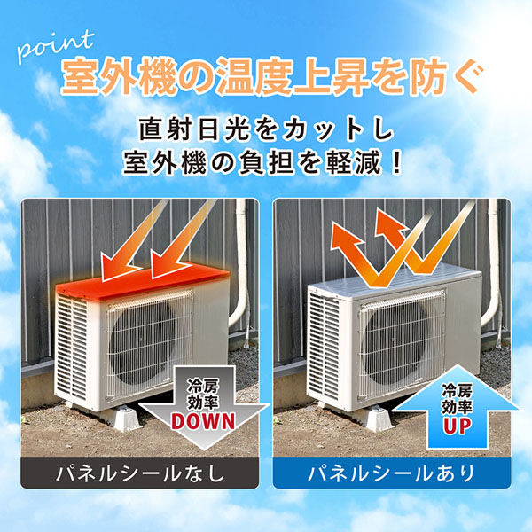 アストロ エアコン室外機用日よけパネル シール 2枚組 611-95 1セット