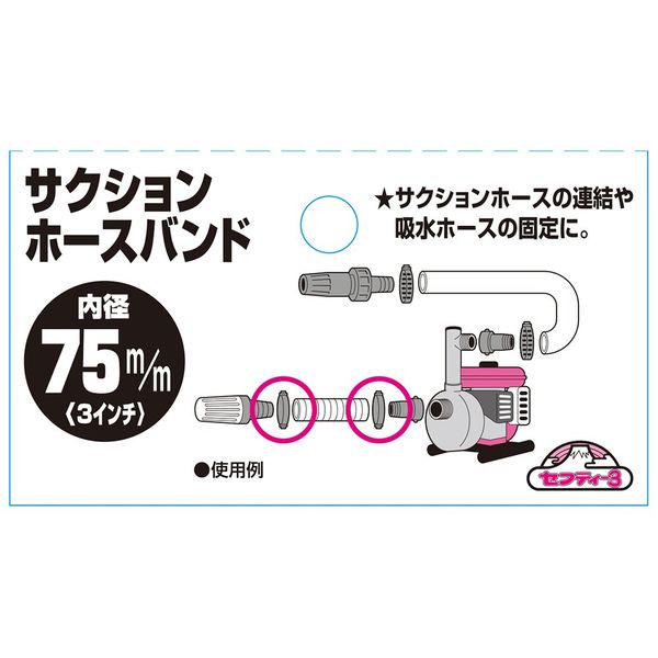 藤原産業 セフティー3 サクションホースバンド 75mm 64988 1