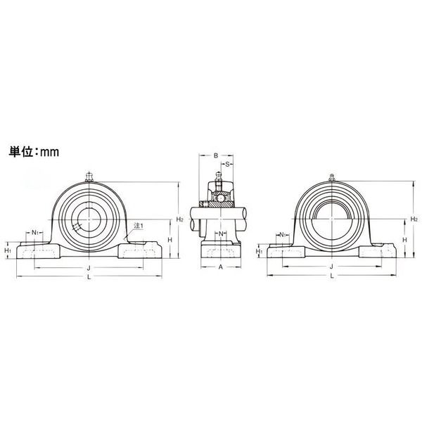 信頼も高い エスコ UCP306/ 30mm 重荷重用ピロー形ユニット EA966MA-306 1個 ベアリング・ボール・ブッシング