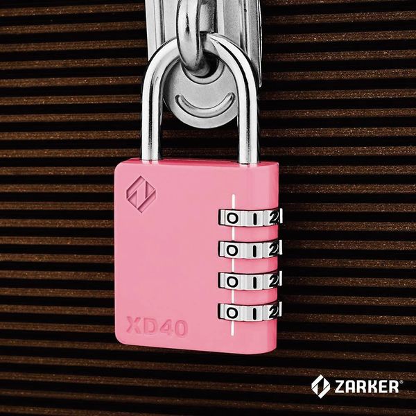 ZARKER ザーカー ダイヤル式南京錠 XDシリーズ ツル径6mm ピンク