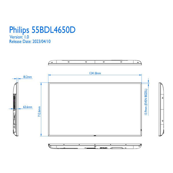 フィリップス 55インチ 4K液晶大型モニター 500cd 24時間連続