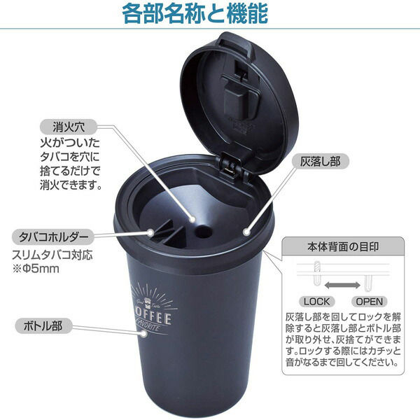 セイワ カフェアッシュ2 車用 灰皿 WA-54 1個（直送品） - アスクル
