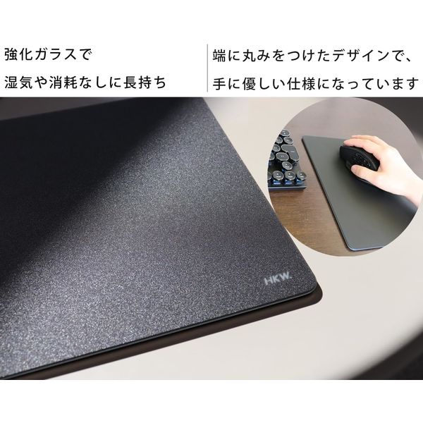 サラサラ質感・ゲーミングガラスマウスパッド【400㎜×500㎜×5
