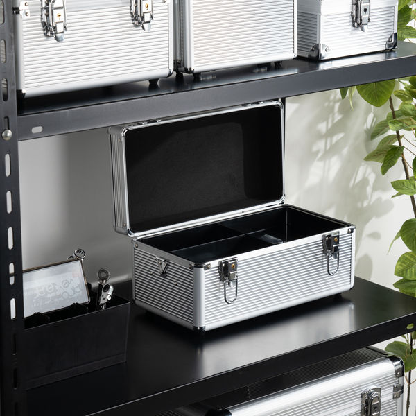 JEJアステージ アルミツールボックス トレー付 ALーB365 シルバー 1個