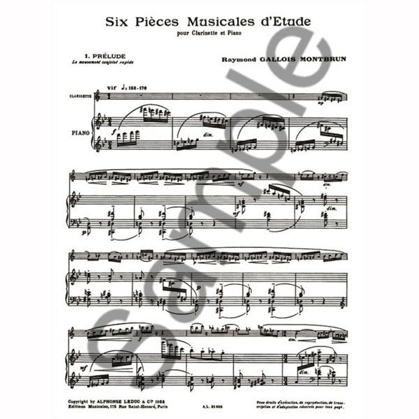 Amazon | ガロワ=モンブラン : クラリネットのための6つの練習曲