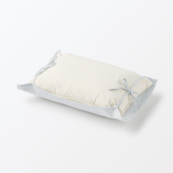 無印良品 三重ガーゼ まくらカバー 43×63cm用 ブルー 良品