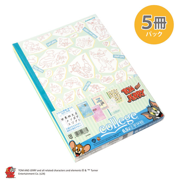 日本ノート トムとジェリーhang out セミB5 6.5mm30枚5柄セット U18705