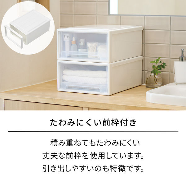 小物収納】天馬 フィッツケース 47ー33 ホワイト/クリア 幅33.0