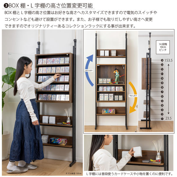 軒先渡し】Sunharvest 突っ張り式コレクションディスプレイラック