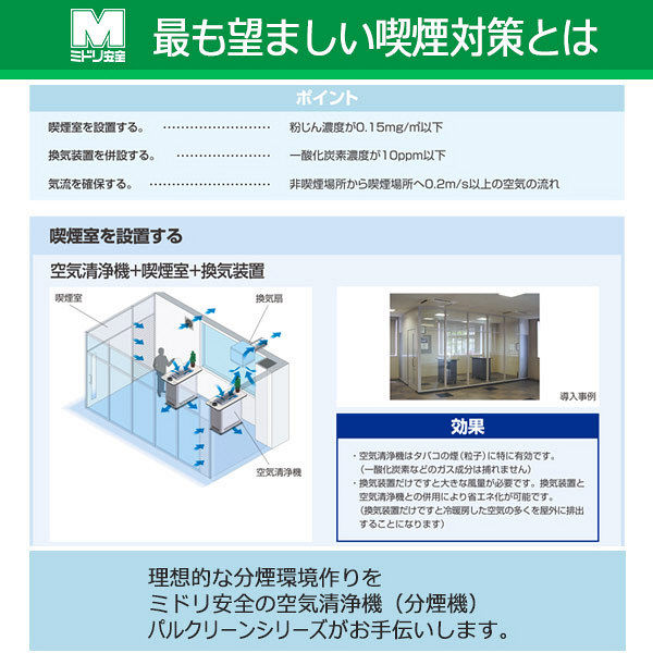 ミドリ安全 【軒先渡し】 空気清浄器（分煙機） パルクリーン カウンタータイプ MKS-152RC 1台（直送品）