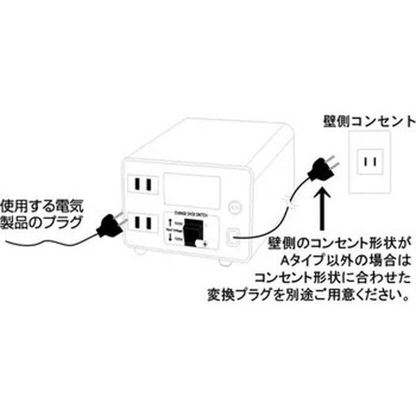 カシムラ 海外国内用大型変圧器110-130V/1000VA NTI-4 1個（直送品