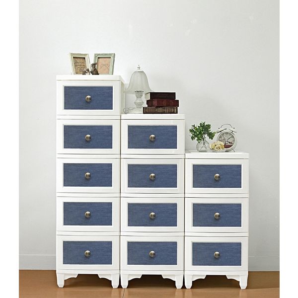 ID:G891031 チェスト4段 ライトブルー（アウトレット商品で超美品