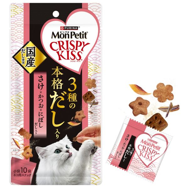 モンプチ クリスピーキッス 3種の本格だし入り さけ かつお にぼしだし