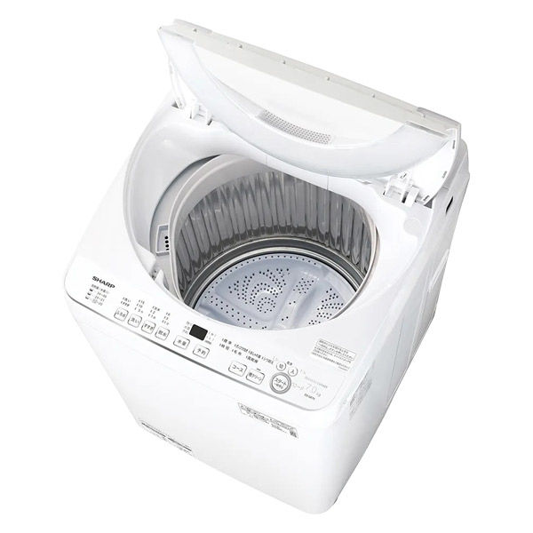 シャープ 全自動洗濯機【軒先渡し】 ES-GE7K-W 1台（直送品） - アスクル
