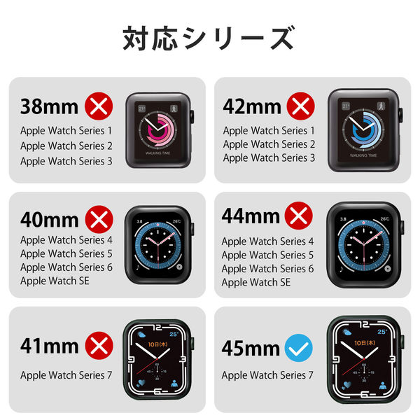 アップルウォッチ ハード カバー ブラック 42mm ガラスフィルム