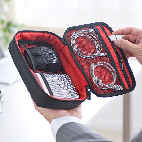 サンワダイレクト トラベルポーチ(PC周辺収納ポーチ・充電器ポーチ