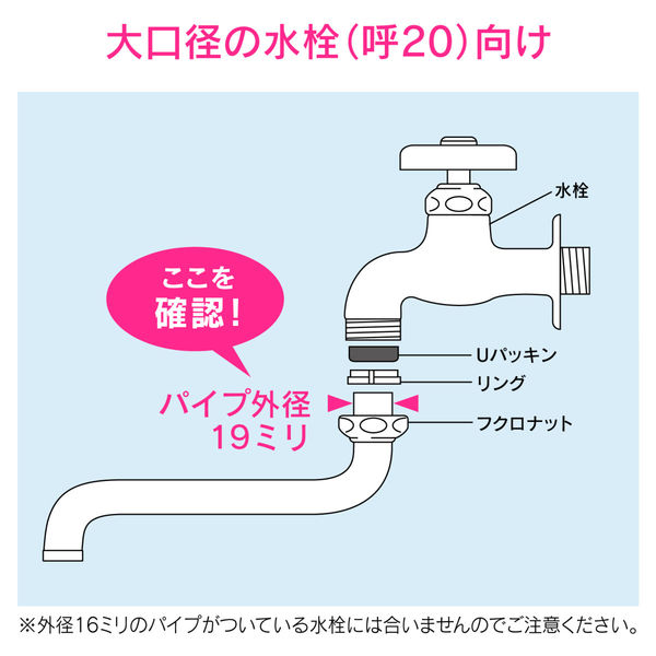 カクダイ Sパイプ 外径19ミリ用 (長さ300ミリ 交換 修理 W26山20ネジ