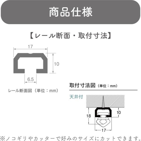 プラスチックカーテンレール「0.91m」 4975559200019 10セット トーソー（直送品）