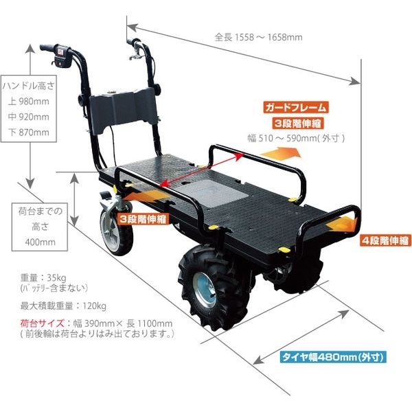 和コーポレーション 4輪電動エコキャリア スリムタイプ KT-8FRX（直送品） アスクル