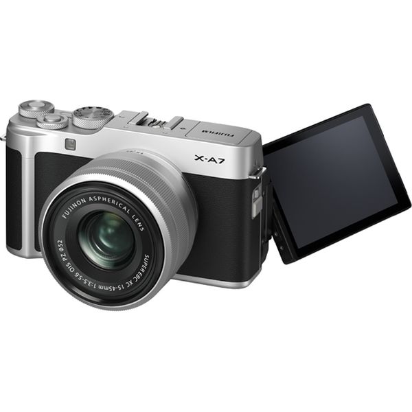 富士フイルム ミラーレス一眼 FX-A7LK-S シルバー FUJIFILM X-A7 レンズキット 2424万画素 APS-C  Wi-Fi対応（直送品）