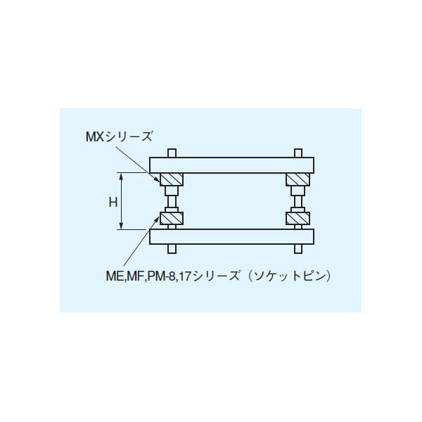 マックエイト 超小型二段重ね用端子 2.54mmピッチ L=3.0mm(10本