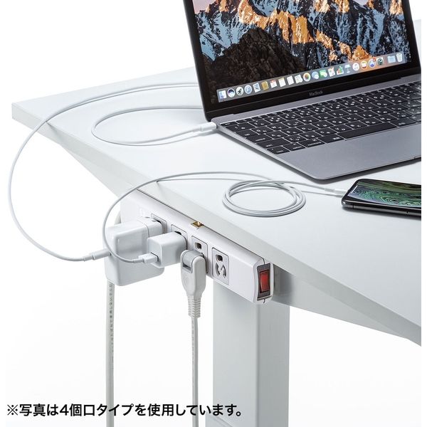 延長コード 電源タップ 5m 3P（ピン） 6個口 スイッチ ライト