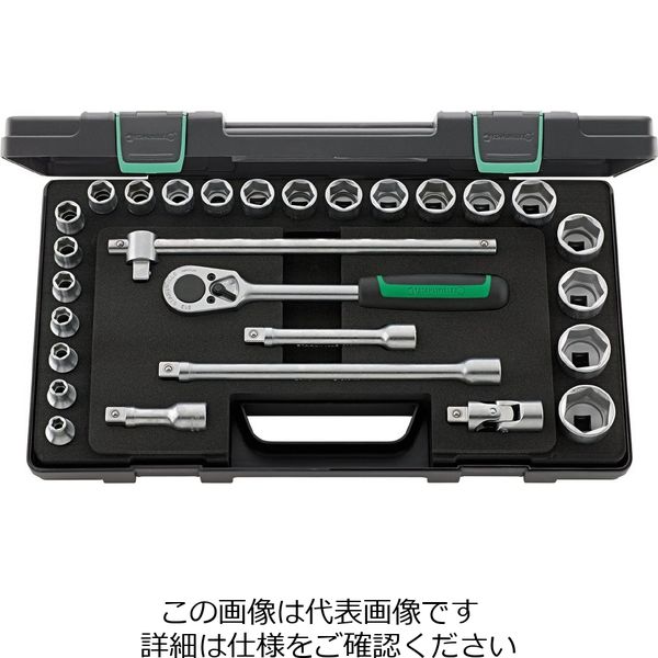 エスコ 1/2”DR ソケットレンチセット EA617DC-18 1セット（直送品