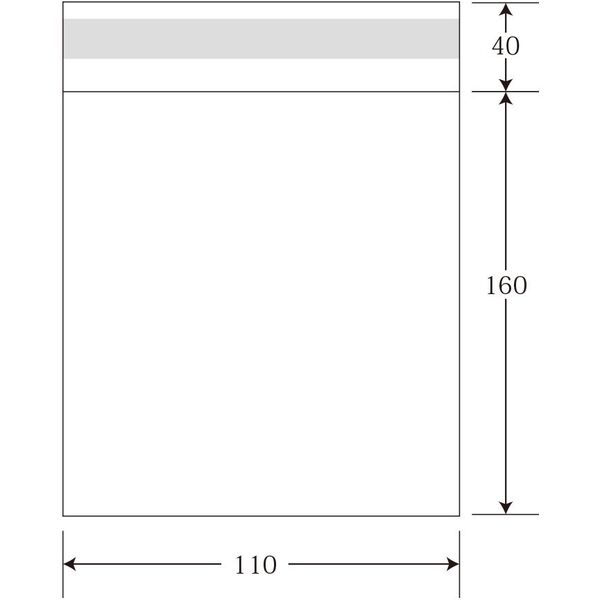 OPP袋 110×160+40mm 30μ 100枚入 TY110-160 5パック エヒメ紙工（直送