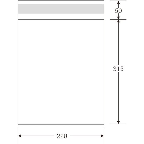 OPP袋 228×315+50mm 30μ 100枚入 TY228-315 5パック エヒメ紙工（直送