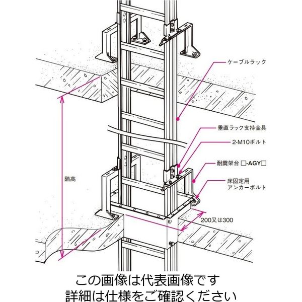 ネグロス電工 立上りラック用架台 溶融亜鉛 ZAGY4023 1台（直送品） - アスクル