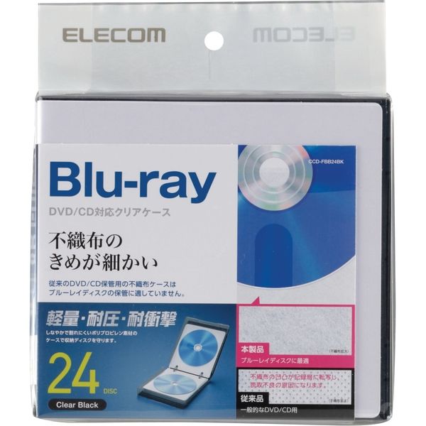 CD DVD収納ケース ファイルケース 12枚収納 インデックス付き クリア（FCD-FL12CL）