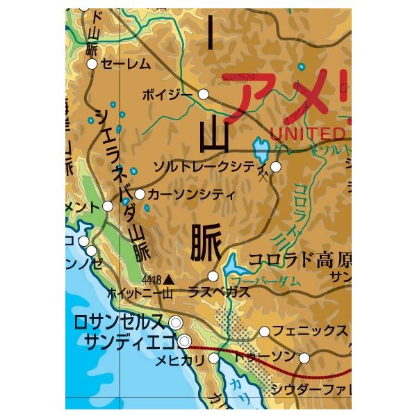 【社会科・地図教材】マジック式世界全図 地勢版 全教図 1本（直送品）